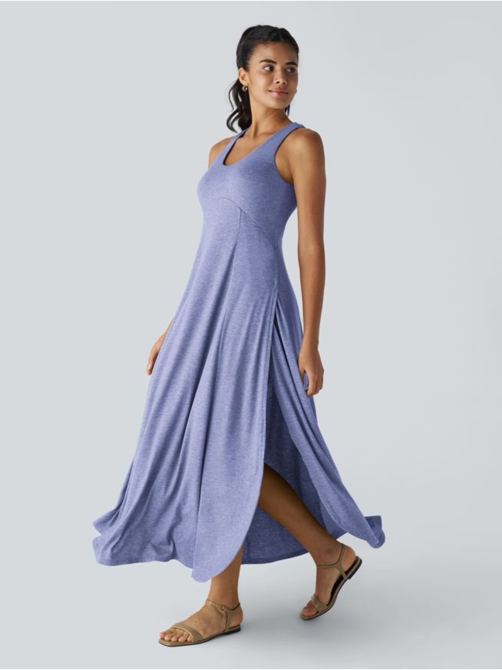 HALARA U Neck Flowy Maxi Casual Tank Dress